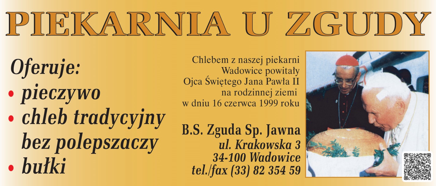 PIEKARNIA U ZGUDY - świeże bułki WADOWICE chleb WADOWICE